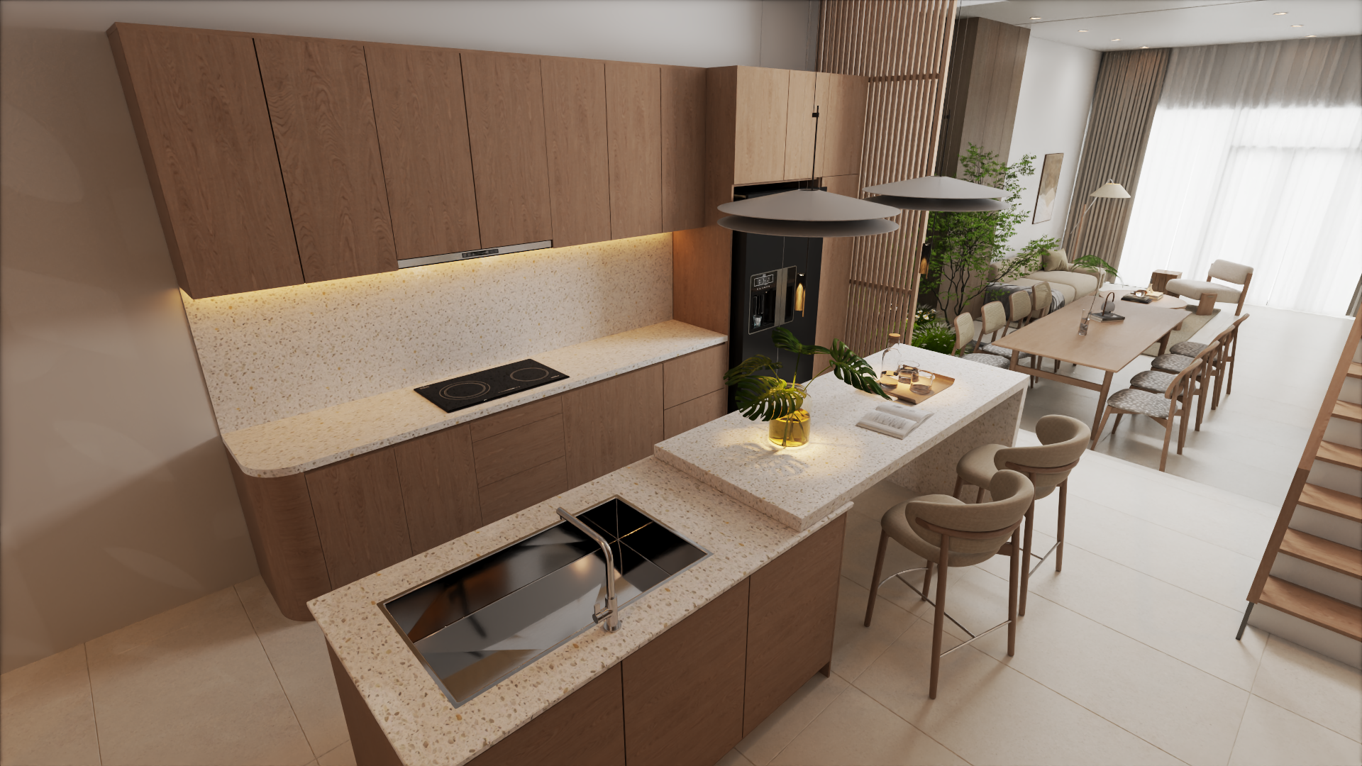 MẪU BẾP CHỮ I04